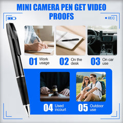 Mini Spy Camera Pen 1080P with 64GB Card