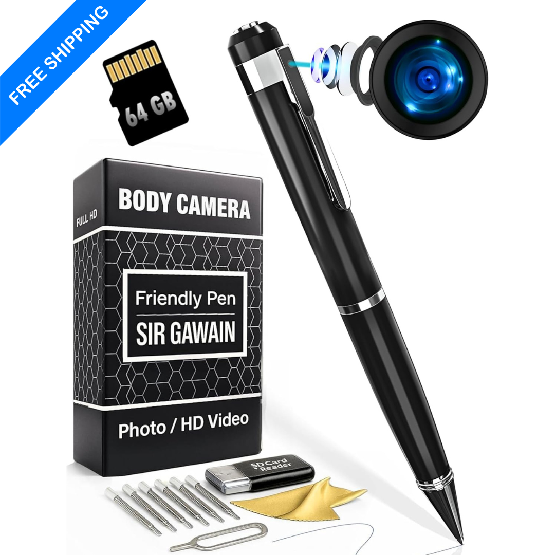 SIRGAWAIN Premium Spy Camera Pen 1080P with 64GB Card