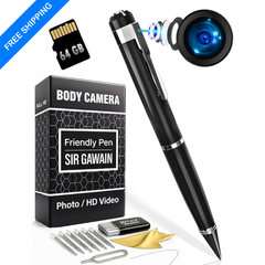 SIRGAWAIN Premium Spy Camera Pen 1080P with 64GB Card